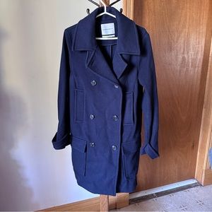 Aritzia Community Navy Wool Coat